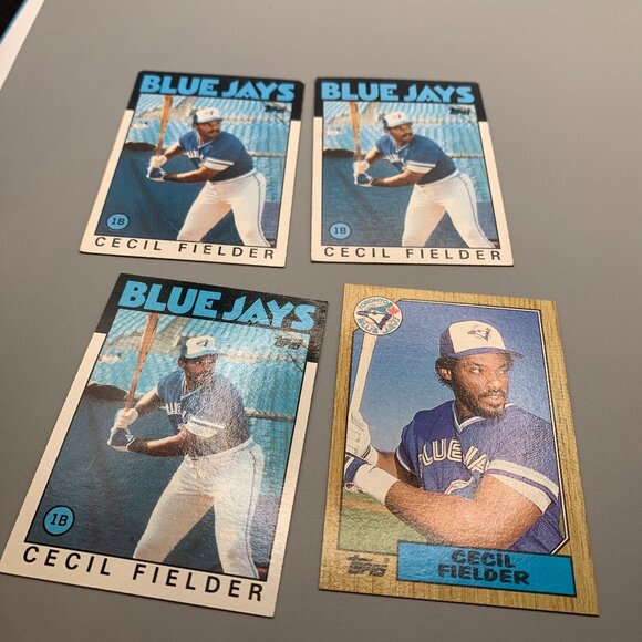 Topps Other - 4ct 86-87 Toronto Blue Jays Cecil Fielder Baseball Trading Cards EXMT